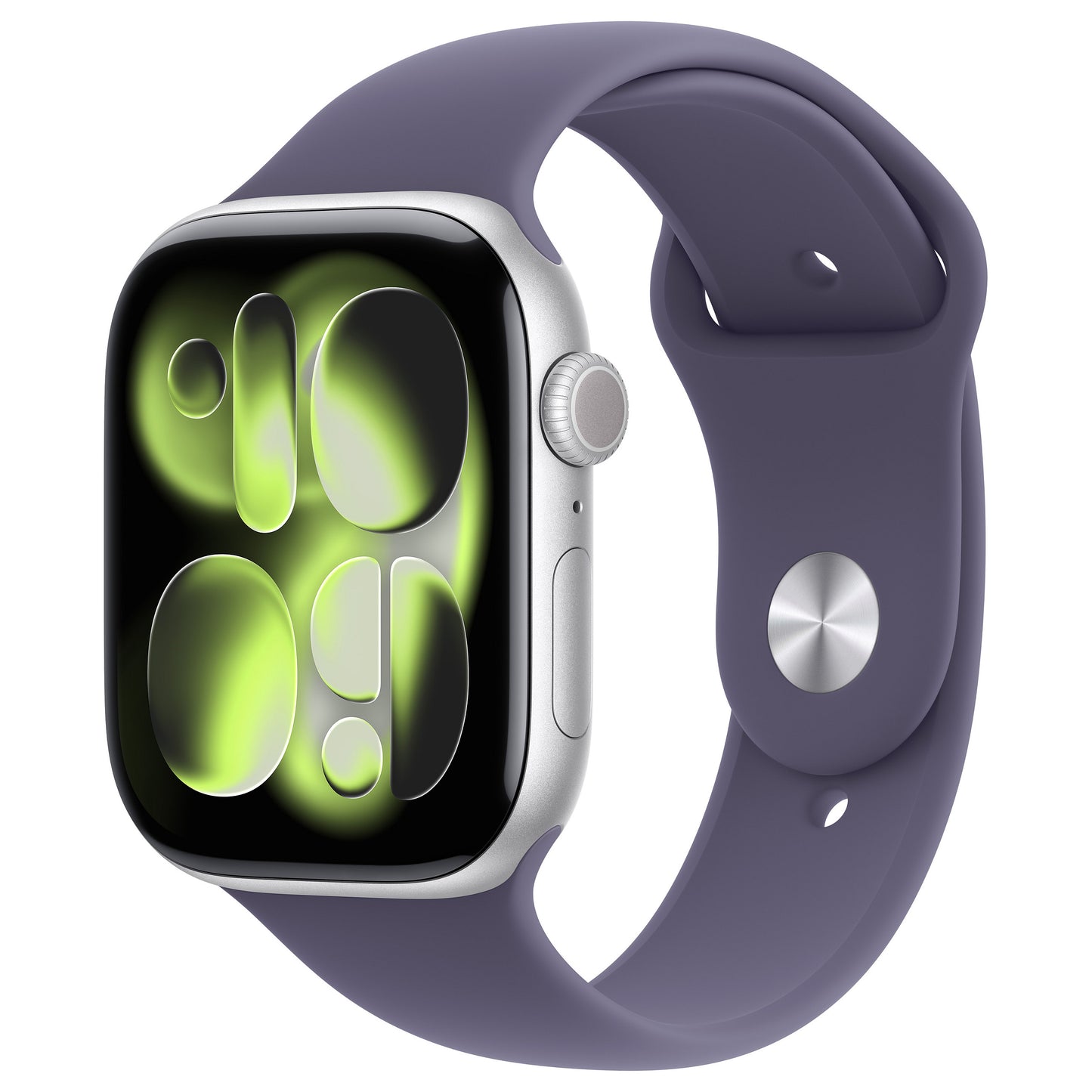 Apple Watch S11 Aluminium 46mm Silber (Sportarmband nebelviolett) M/L