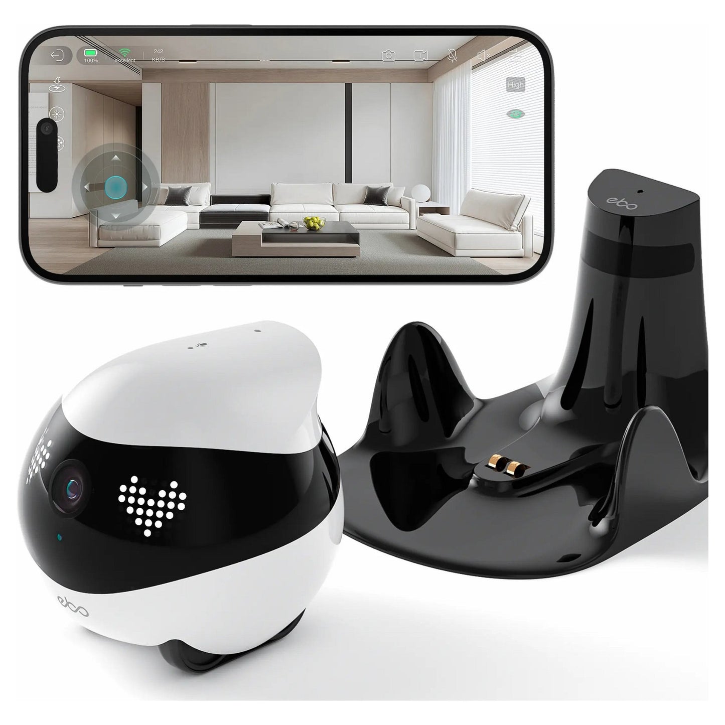 ENABOT EBO Air 2 Haustierroboter 2K Kamera Nachtsicht WLAN App Wei
