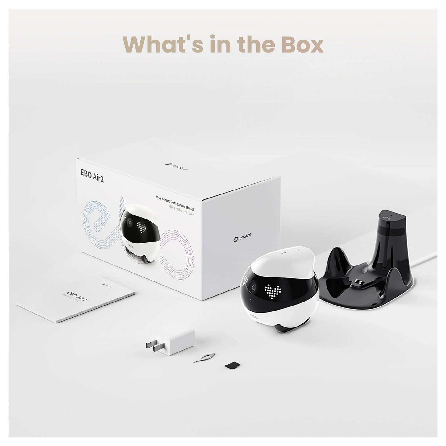 ENABOT EBO Air 2 Haustierroboter 2K Kamera Nachtsicht WLAN App Wei