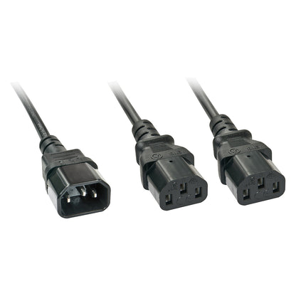 LINDY IEC-Y-Netzkabel 1xIEC320 C14 - 2xIEC32 2m