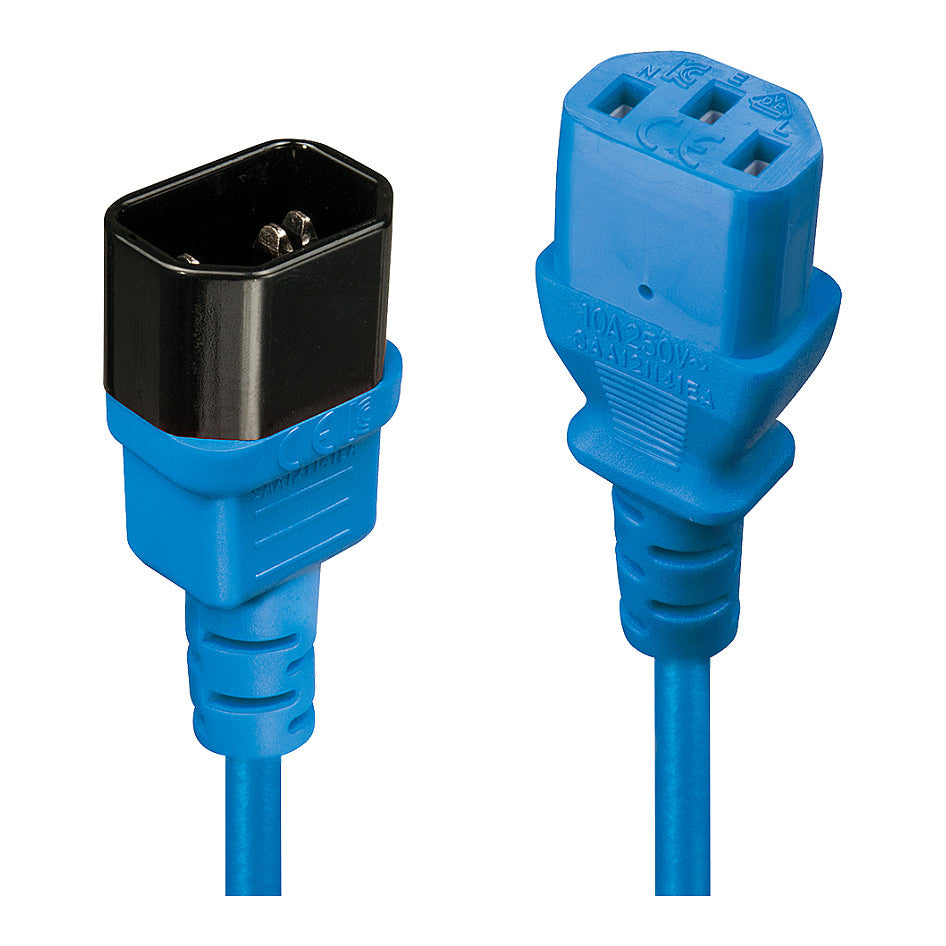 LINDY IEC-Netzverlängerung C14 - C13 blau 1m