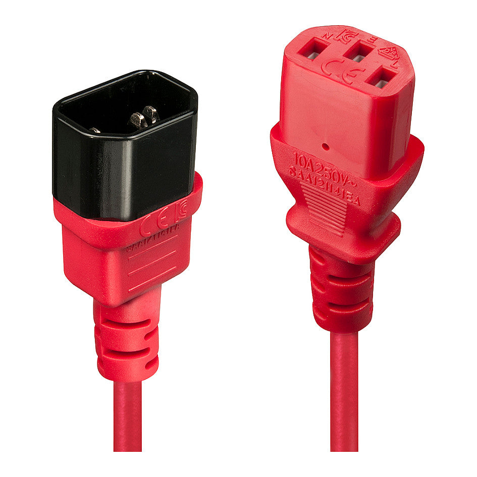 LINDY IEC-Netzverlängerung C14 - C13 rot 2m