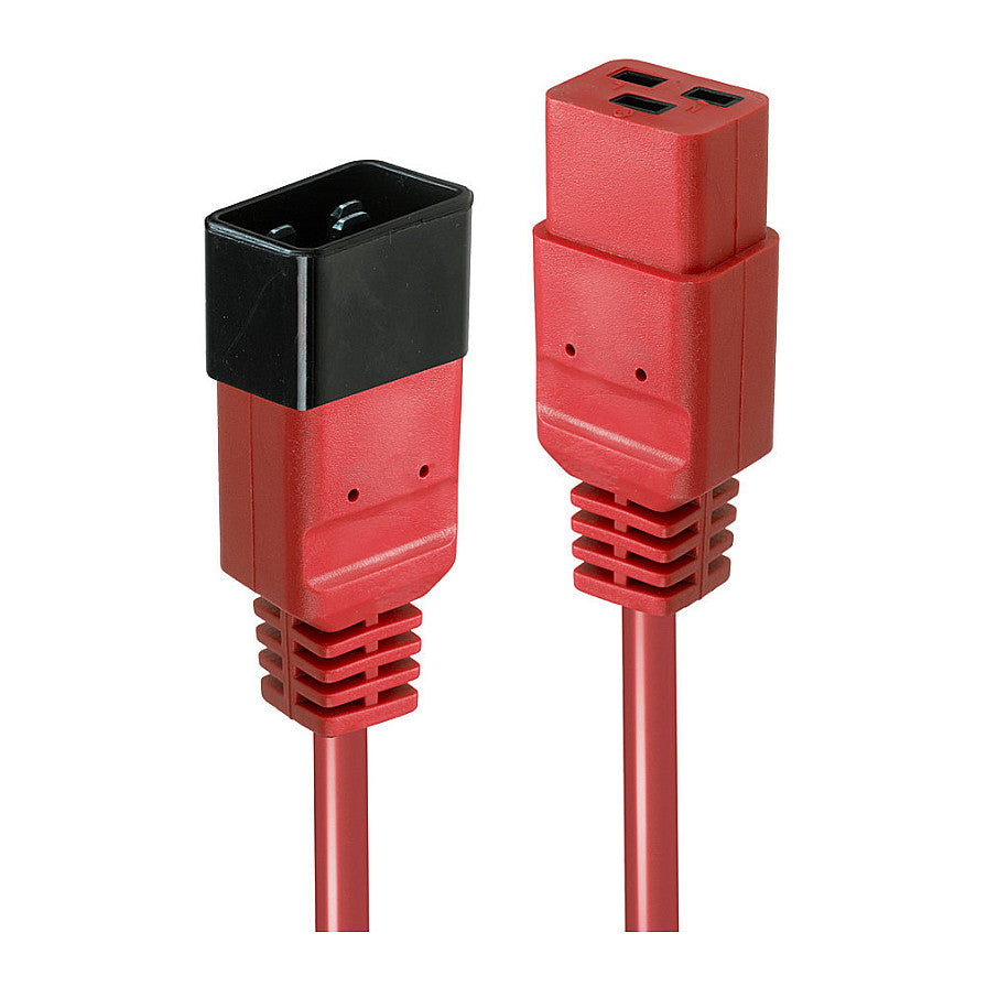 LINDY IEC-Netzverlängerung C19 auf C20 rot 1m extern bulk