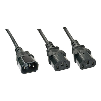 LINDY IEC-Netzkabel C14 an 2x IEC C13 1m