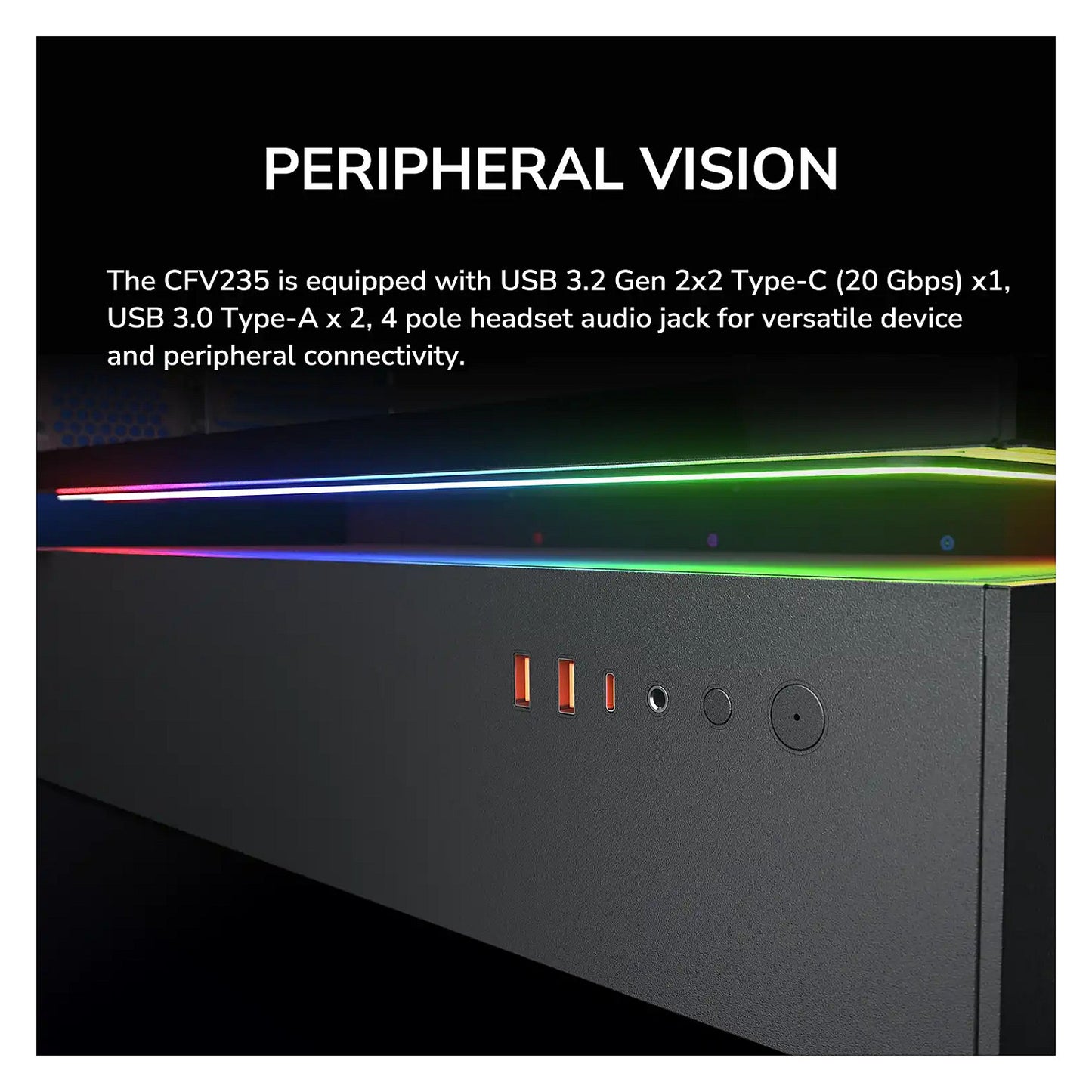 Midi COUGAR CFV235, ARGB, Glas, Schwarz