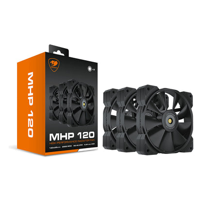 120mm COUGAR Gehäuse Lüfter MHP 120, Schwarz, 3er-Pack