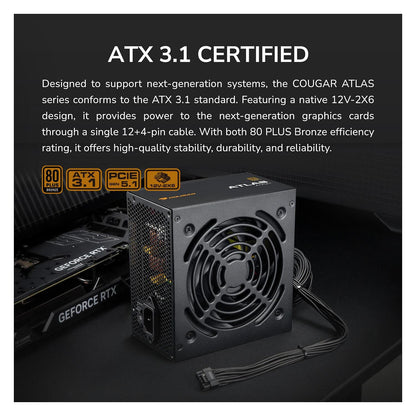 650W COUGAR Netzteil ATLAS 650W ATX3.1/ 80 Plus Bronze