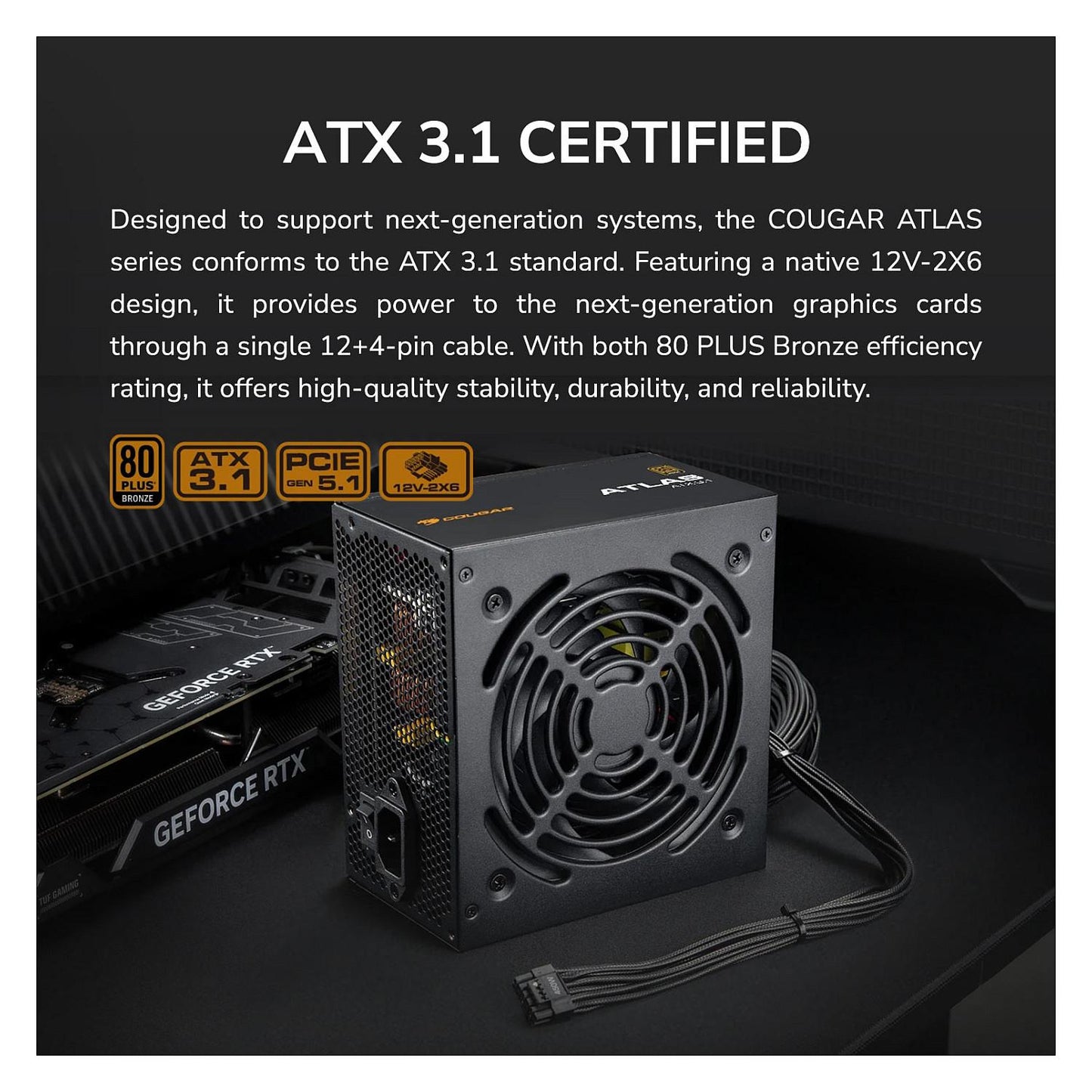 750W COUGAR Netzteil ATLAS 750W ATX3.1 / 80 Plus Bronze
