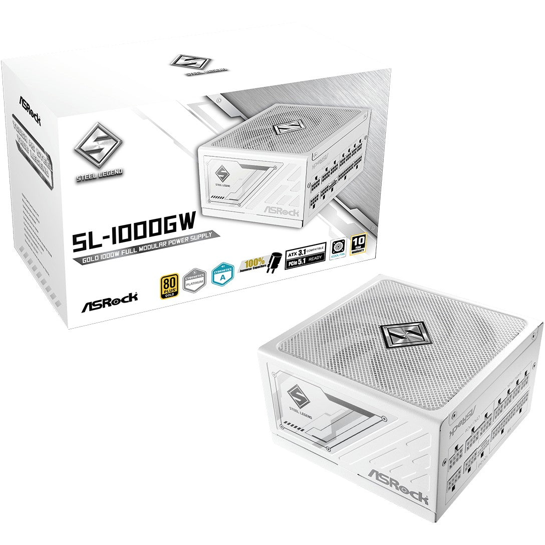1000W ASRock Steel Legend SL-1000GW 1000W ATX 80+ Gold white retail
