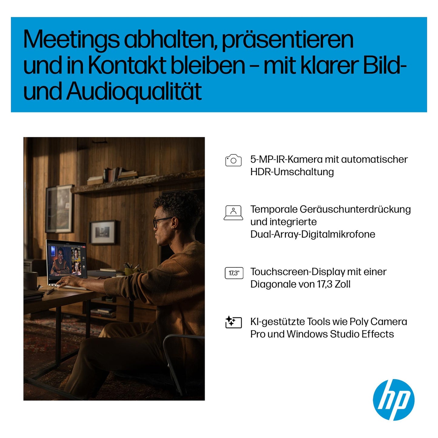 HP OmniBook 7 17-dc0075ng Intel® Core™ Ultra 7 258V Next Gen AI Notebook 43,9 cm (17,3"")