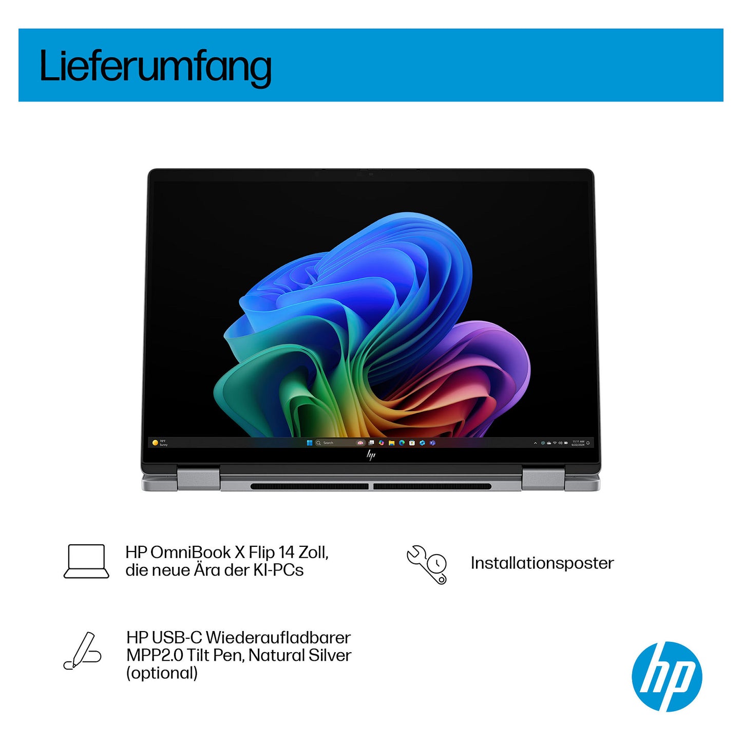 HP OmniBook X Flip 14-fm0056ng Intel® Core™ Ultra 5 226V Next Gen AI Notebook 35,6 cm (14"")