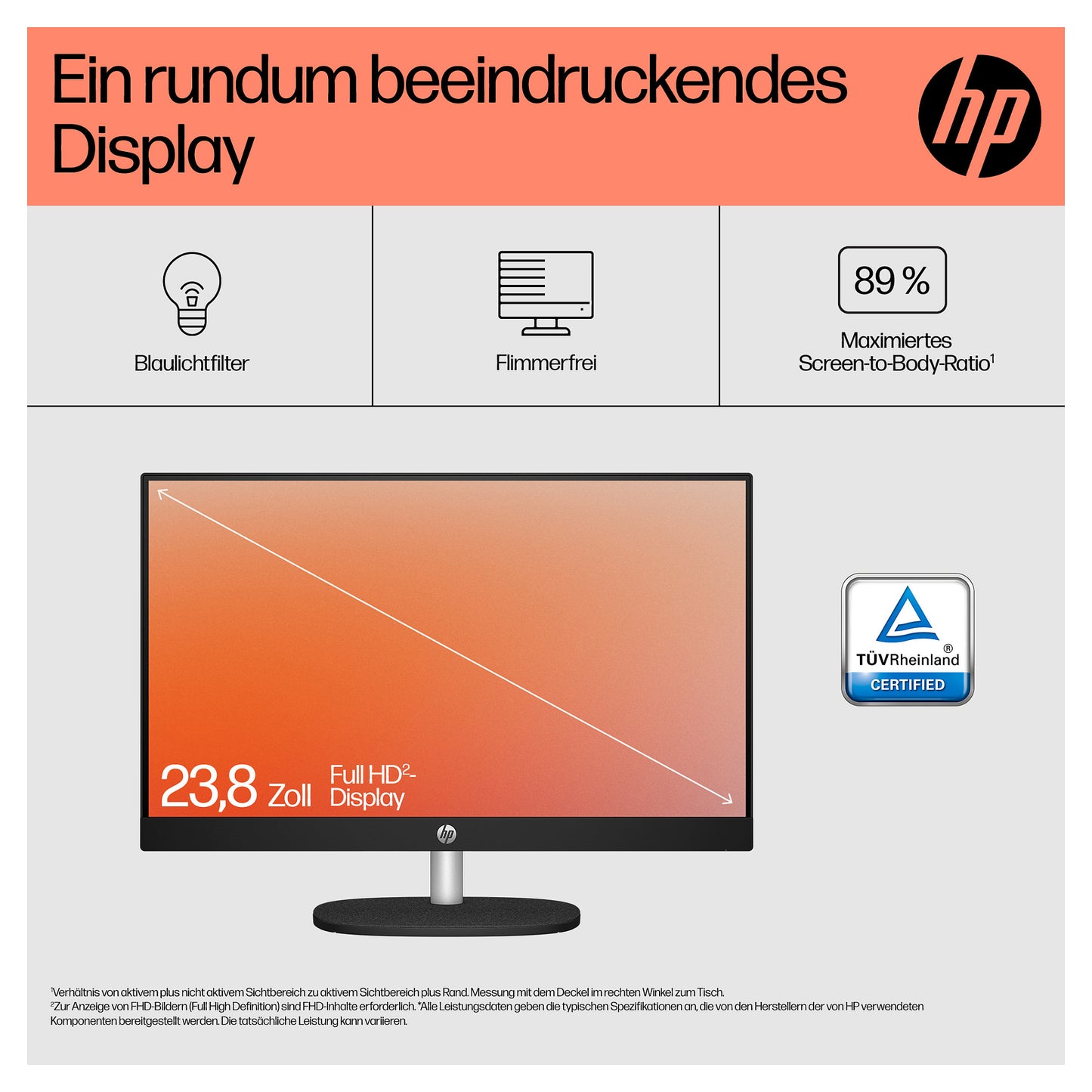 HP 23,8" FHD IPS All-in-One R5-7520U 8GB/512GB SSD Win11 24-cr0400ng