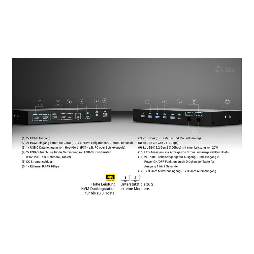 D I-TEC USB-C KVM DOCKING STATION