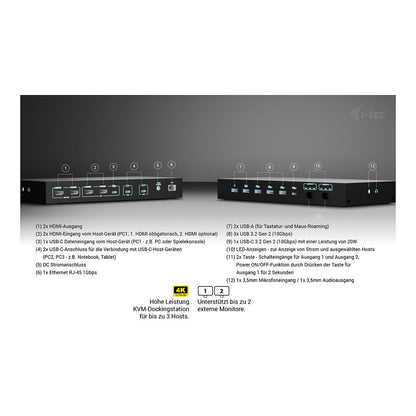 D I-TEC USB-C KVM DOCKING STATION