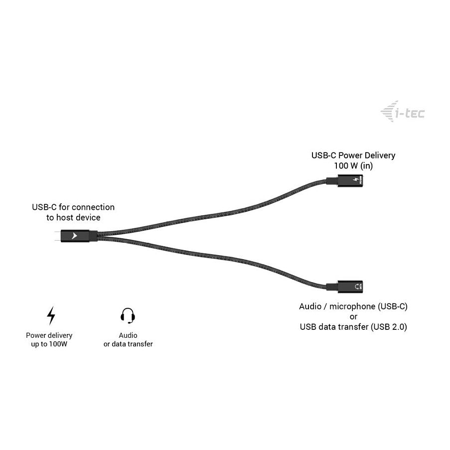 D I-TEC USB-C SPLITTER AUDIO/DATA