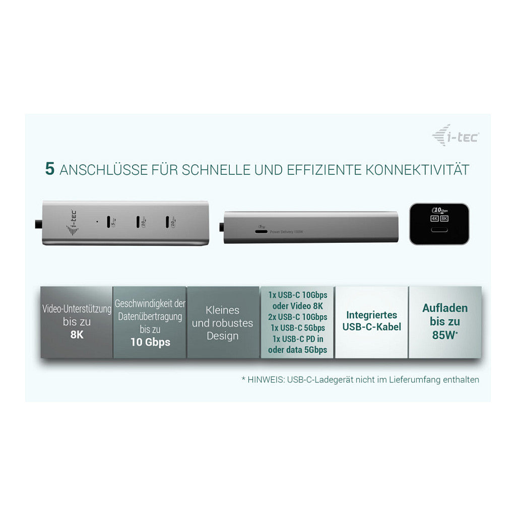 D I-TEC USB-C CHARGE HUB 5 PORTS