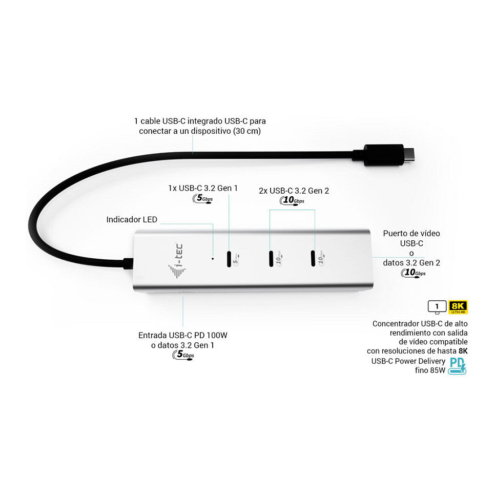 D I-TEC USB-C CHARGE HUB 5 PORTS
