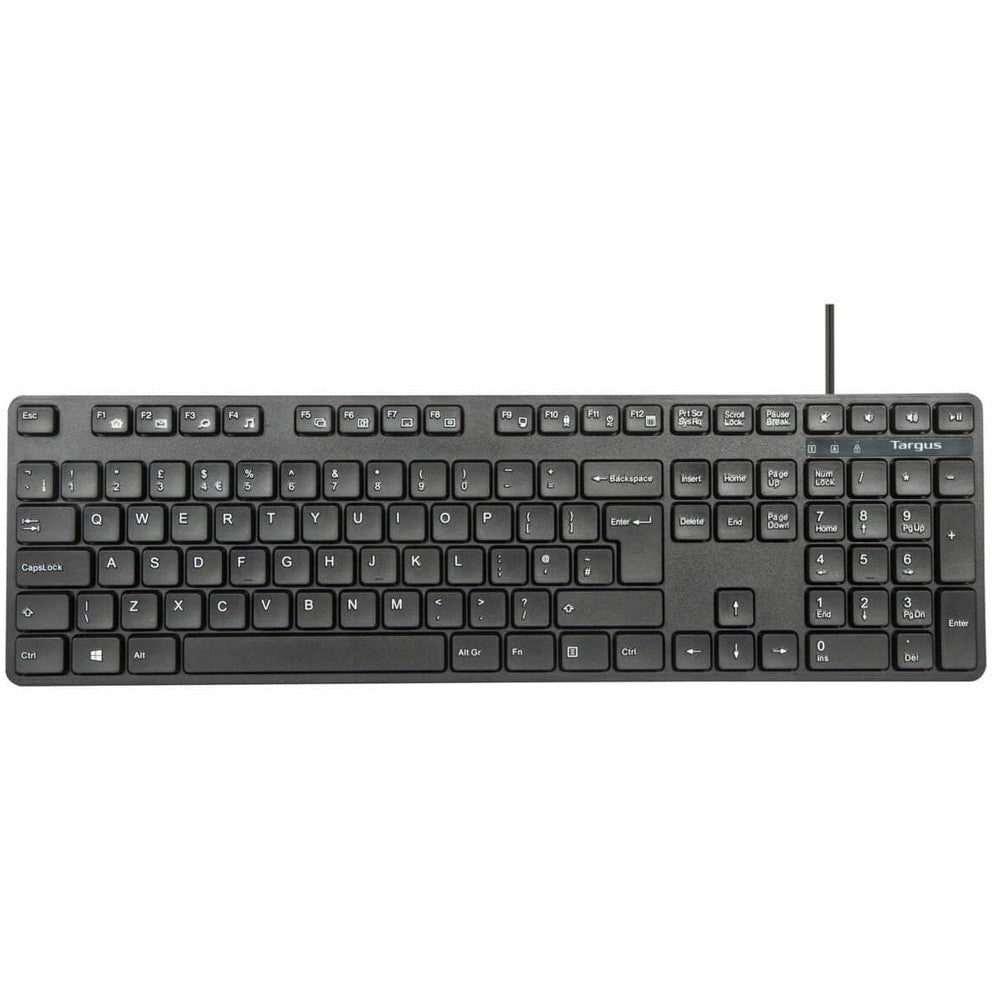 TARGUS - Tastatur-und-Maus-Set - full size - antimicrobial - USB - QWERTY - Spanisch - Schwarz