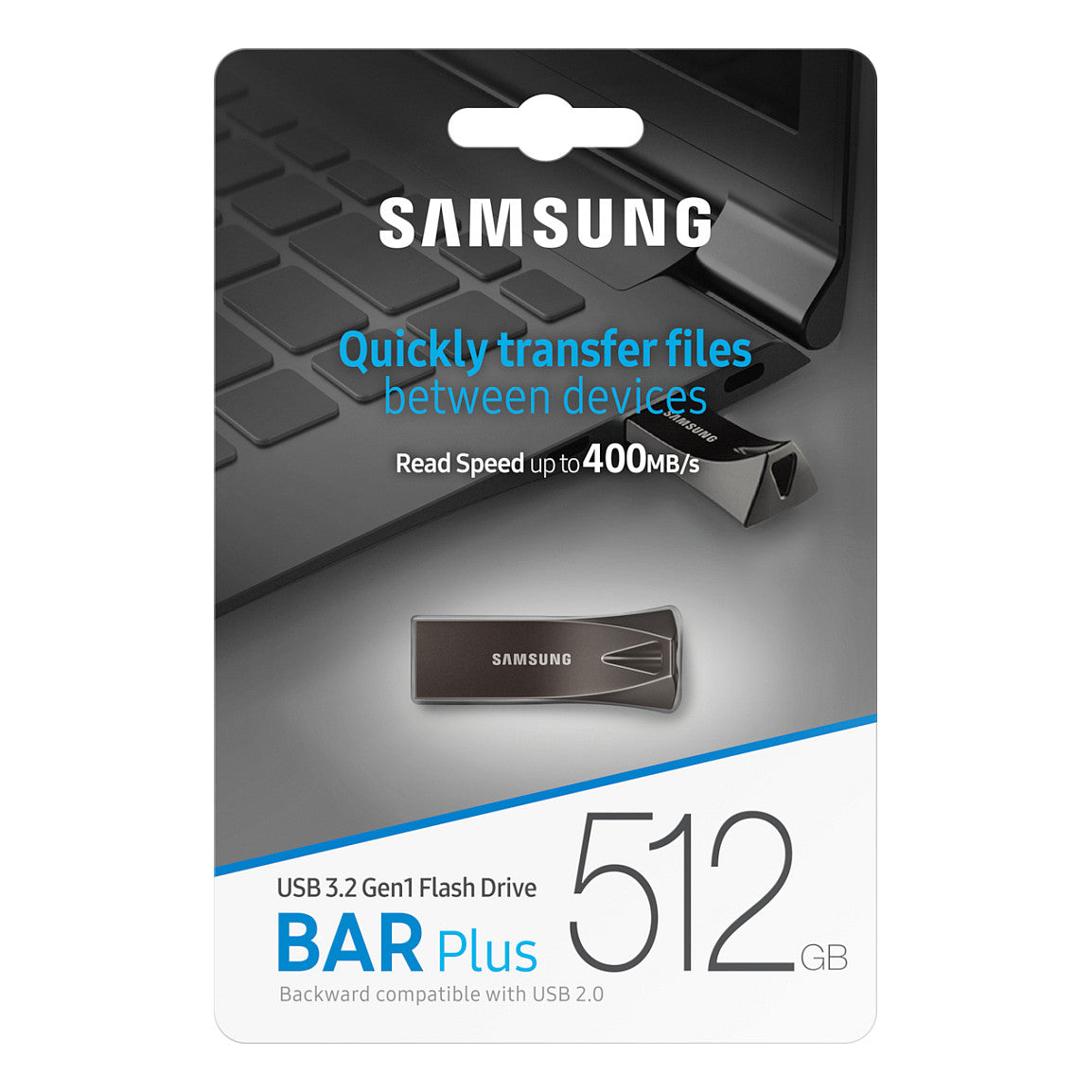 STICK 512GB Samsung BAR Plus Titan Grey USB 3.1 retail