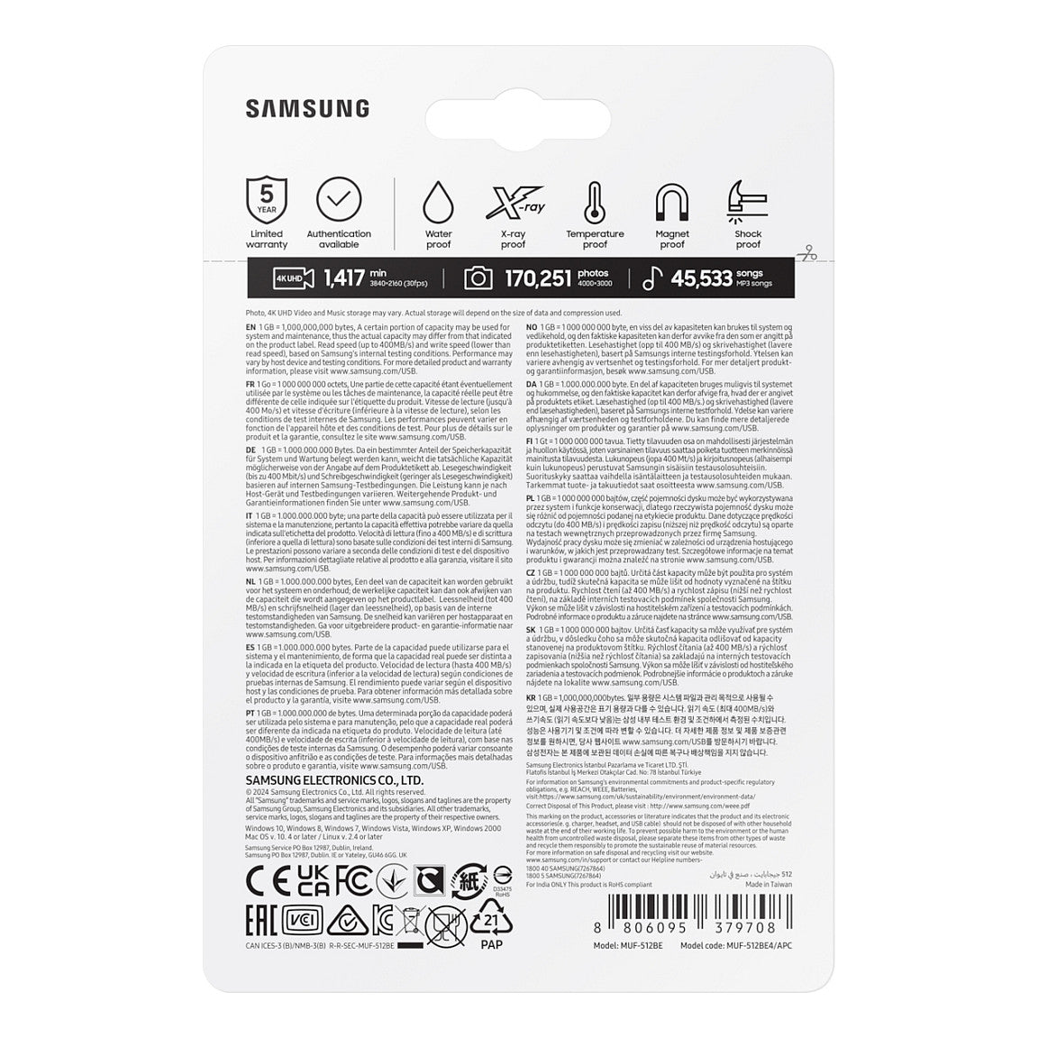 STICK 512GB Samsung BAR Plus Titan Grey USB 3.1 retail