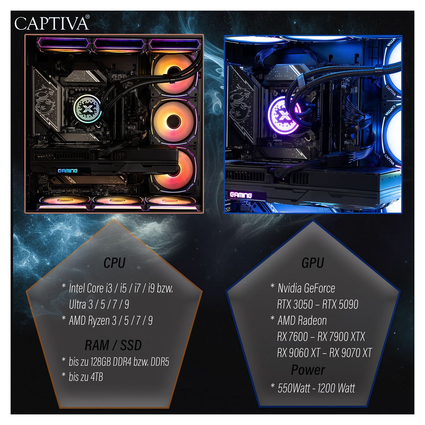 Captiva PC Highend Gaming I90-064 i9-14900KF 64GB/2TB SSD RTX 5070 Win 11