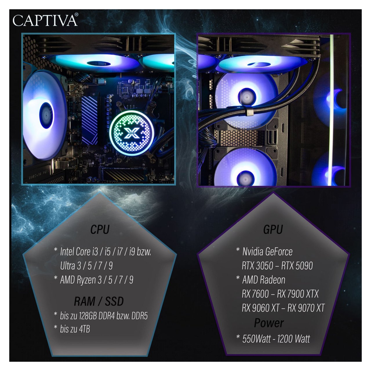 Captiva PC Highend Gaming R90-031 R7-5700X 32GB/1TB SSD RTX 5070 Win 11