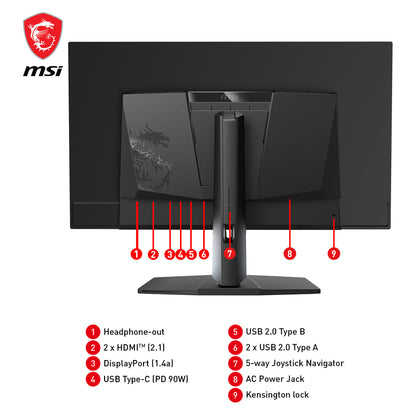 MSI MPG 321URXDE QD-OLED (80 cm (31.5 Zoll), schwarz, UltraHD/4K, QD-OLED, Adaptive-Sync, USB-C, 240Hz Panel)