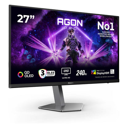 67,3cm/26,5" (3840x2160) AOC AG276UZD 16:9 4K QD-OLED 0,03ms 240Hz HDMI DisplayPort USB-C USB VESA Speaker HDR Black