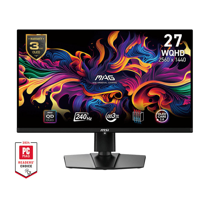MSI MAG 271QPXDE QD-OLED E2 (67.3 cm (26.5 Zoll), schwarz, WQHD, Adaptive-Sync, USB-C, 240Hz Panel)