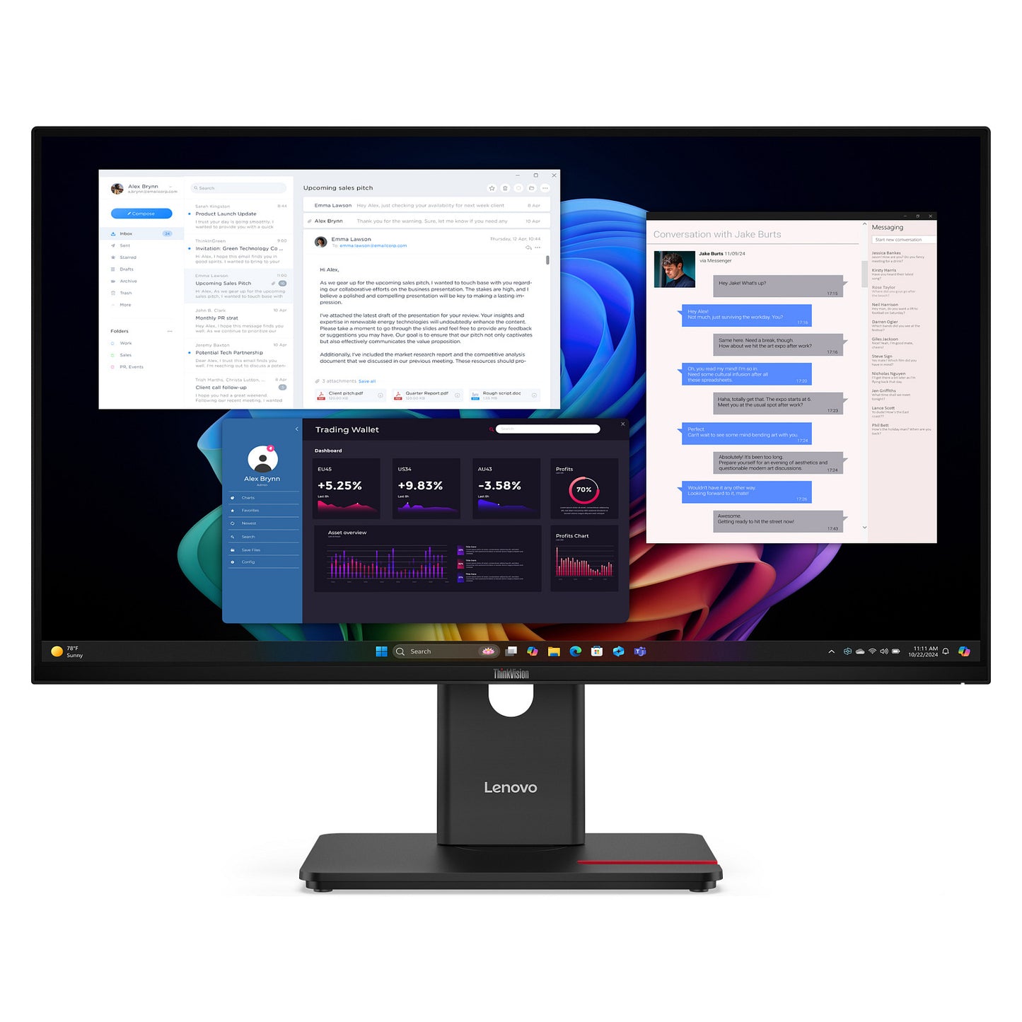 Lenovo ThinkVision T27UD-40 (27") UHD HDMI/DP/USB-C/DOC