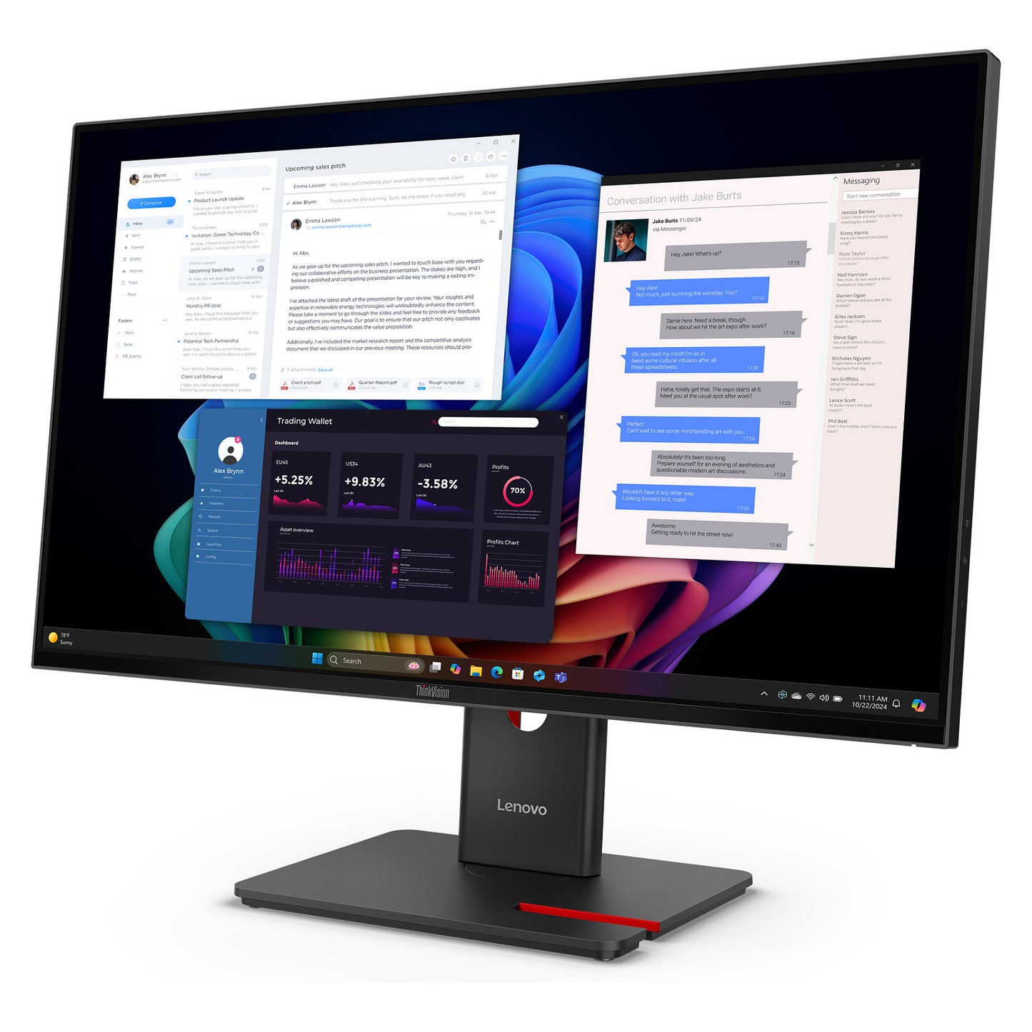 Lenovo ThinkVision T27UD-40 (27") UHD HDMI/DP/USB-C/DOC