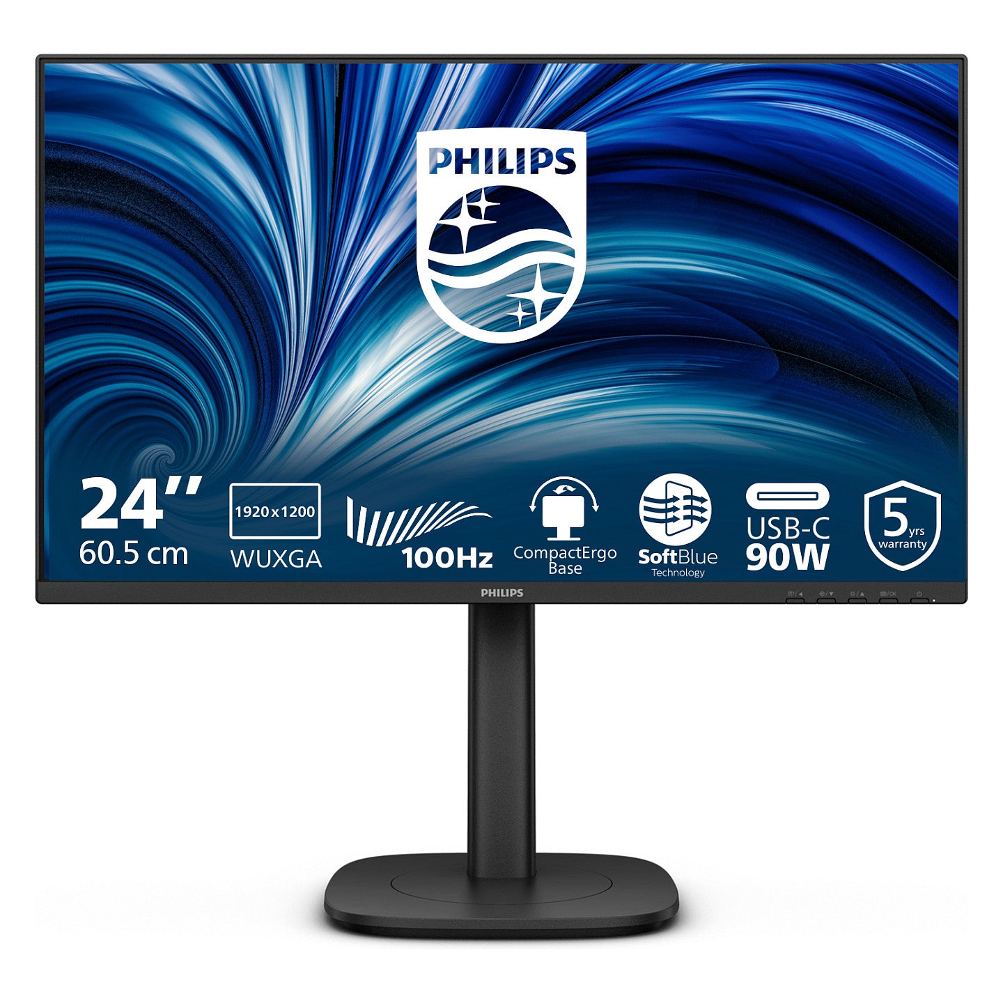 Philips 24B2U3301D - 24 Zoll Full HD, (1920x1080, 120 Hz, 1x HDMI 1.4, 1. DP 1.4, 1x DP schwarz