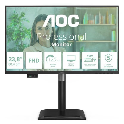 AOC 60,5cm (23,8") 24P4U 16:09 HDMI+DP+DVI+USB IPS Lift bk