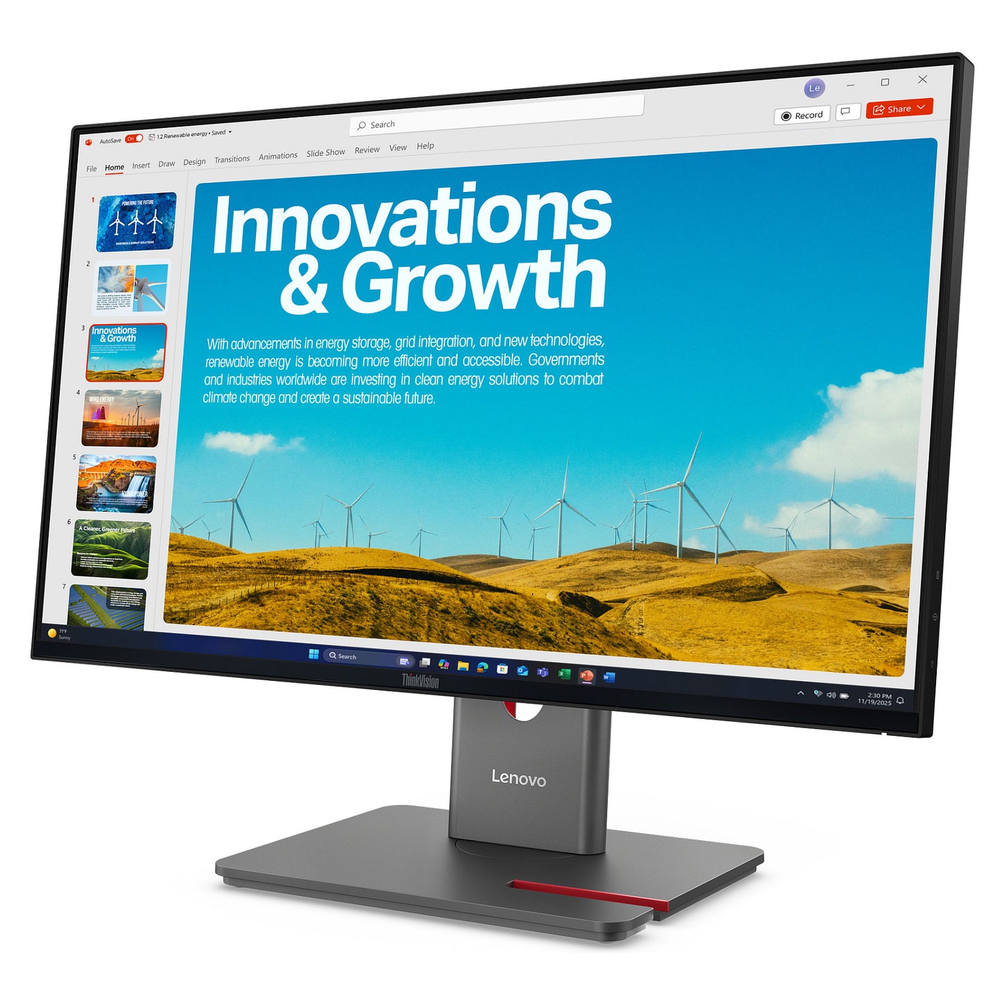 Lenovo ThinkVision P24QD-40 (23,8") QHD HDMI/DP/USB-C/DOC