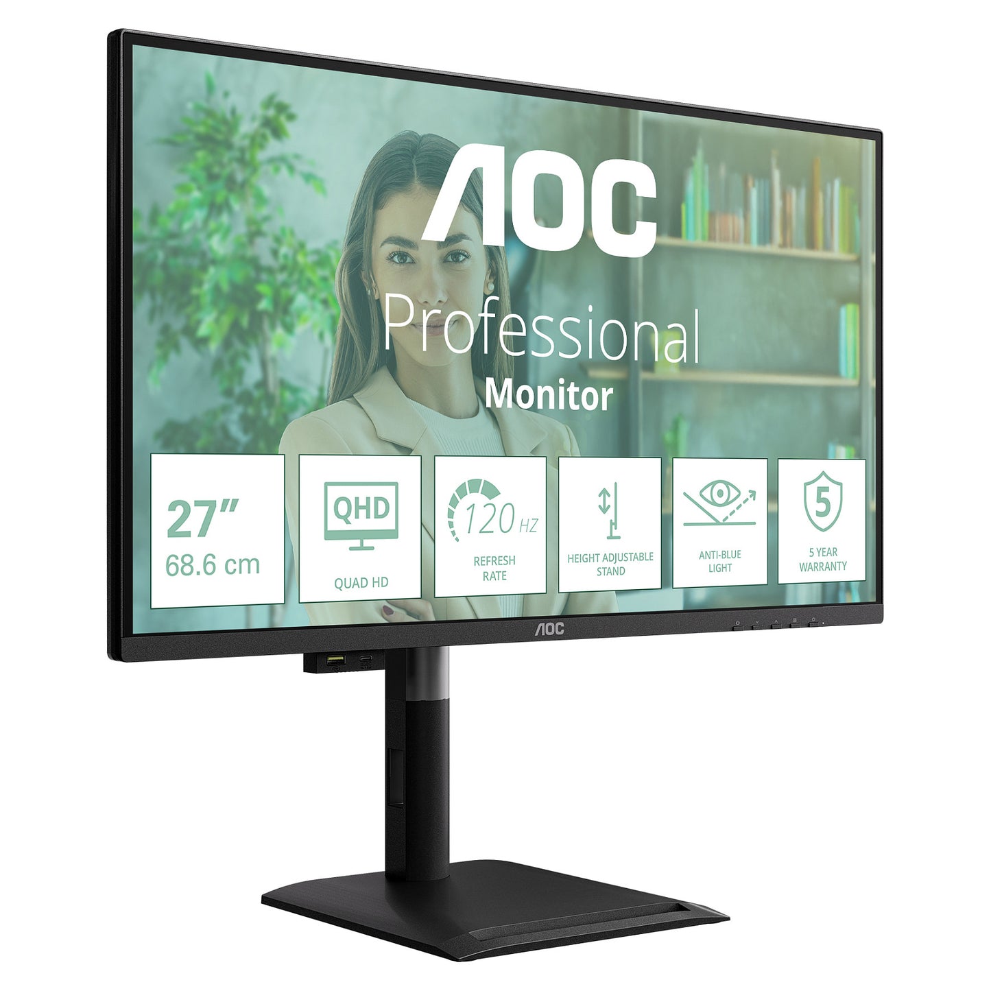 AOC 68,6cm (27") Q27P4U 16:09 2xHDMI+DP+USB Lift black
