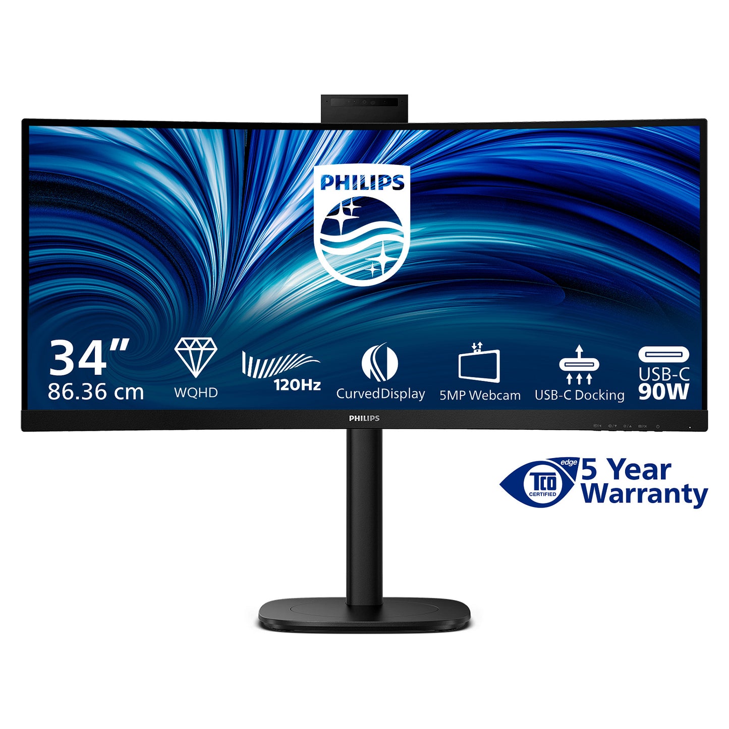 Philips 86,4cm (34,0") 34B2U3600CH 21:09 2xHDMI+DP+USB-C bl.