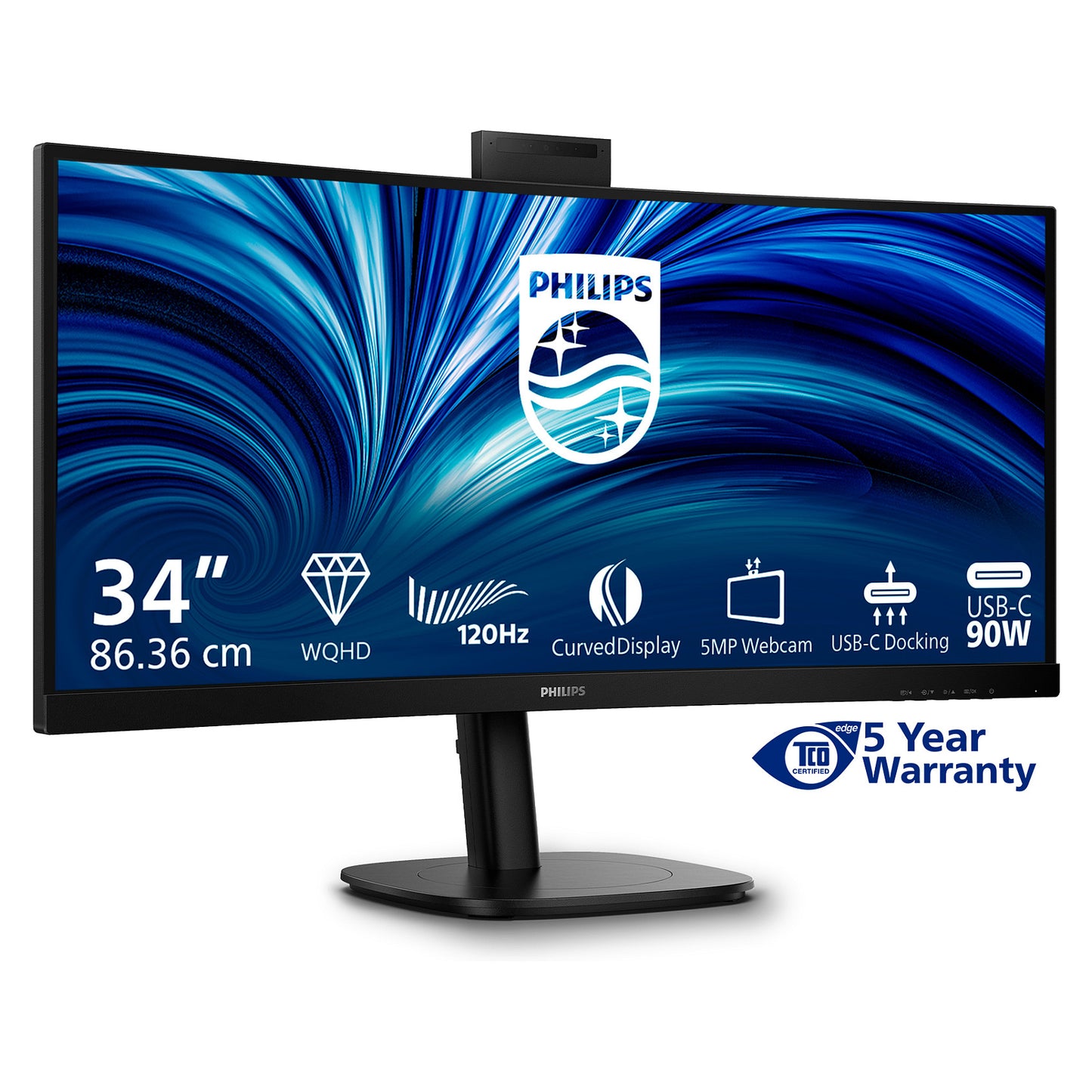 Philips 86,4cm (34,0") 34B2U3600CH 21:09 2xHDMI+DP+USB-C bl.