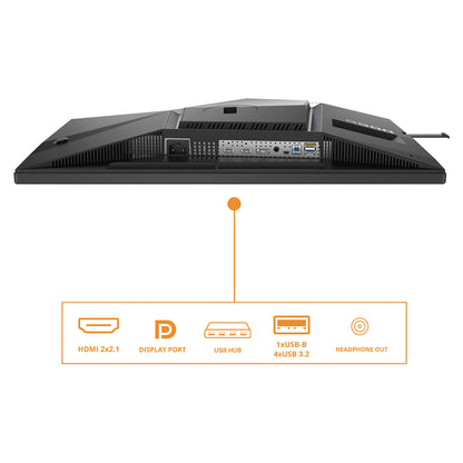 AOC Agon Pro CS24A - 24 Zoll Full HD Gaming, 610Hz 0,5ms gtg, G-Sync,HDR400 (1920x1080, 2x HDMI 2.1, DP 1.4, USB Hub) schwarz-rot-orange