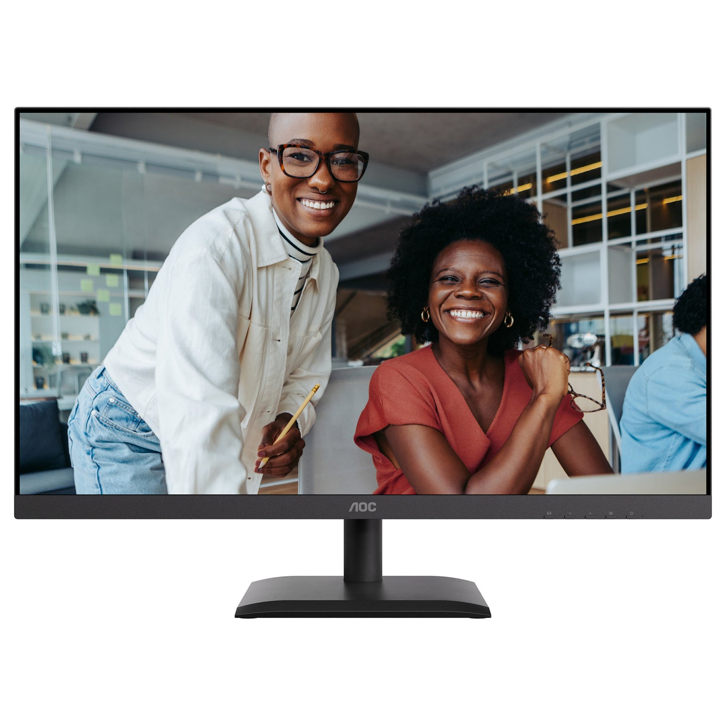 AOC U27E4CV - 27 Zoll Ultra HD, Lautsprecher, (3840x2160, 60 Hz, 2x HDMI 2.0, DisplayPort 1.4, USB-C (90W PD), RJ45, USB Hub) schwarz