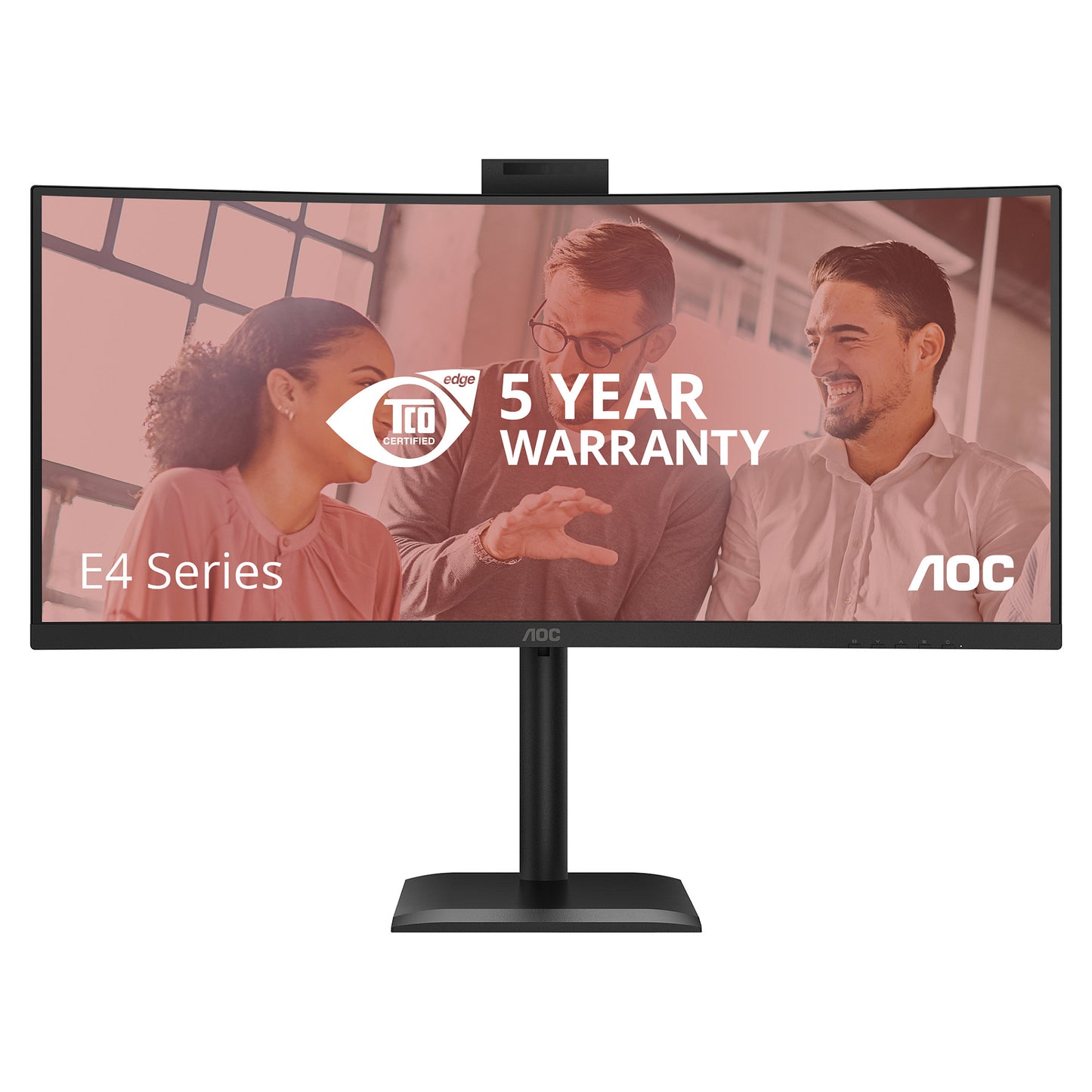 86,4cm/34" (3440x1440) AOC CU34E4CW 21:9 VA 4ms 120Hz Curved HDMI DisplayPort USB-C RJ45 VESA Speaker Webcam HDR10 KVM Black