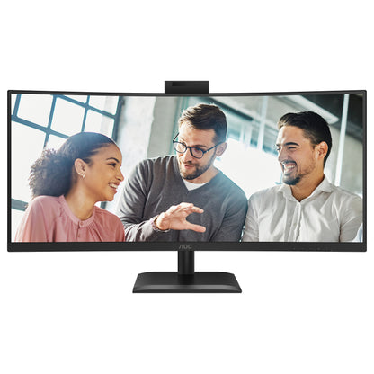 86,4cm/34" (3440x1440) AOC CU34E4CW 21:9 VA 4ms 120Hz Curved HDMI DisplayPort USB-C RJ45 VESA Speaker Webcam HDR10 KVM Black