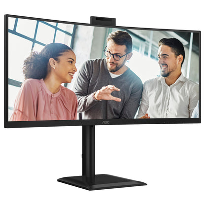 86,4cm/34" (3440x1440) AOC CU34E4CW 21:9 VA 4ms 120Hz Curved HDMI DisplayPort USB-C RJ45 VESA Speaker Webcam HDR10 KVM Black