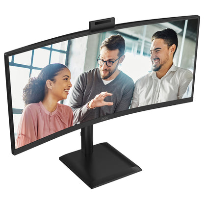 86,4cm/34" (3440x1440) AOC CU34E4CW 21:9 VA 4ms 120Hz Curved HDMI DisplayPort USB-C RJ45 VESA Speaker Webcam HDR10 KVM Black