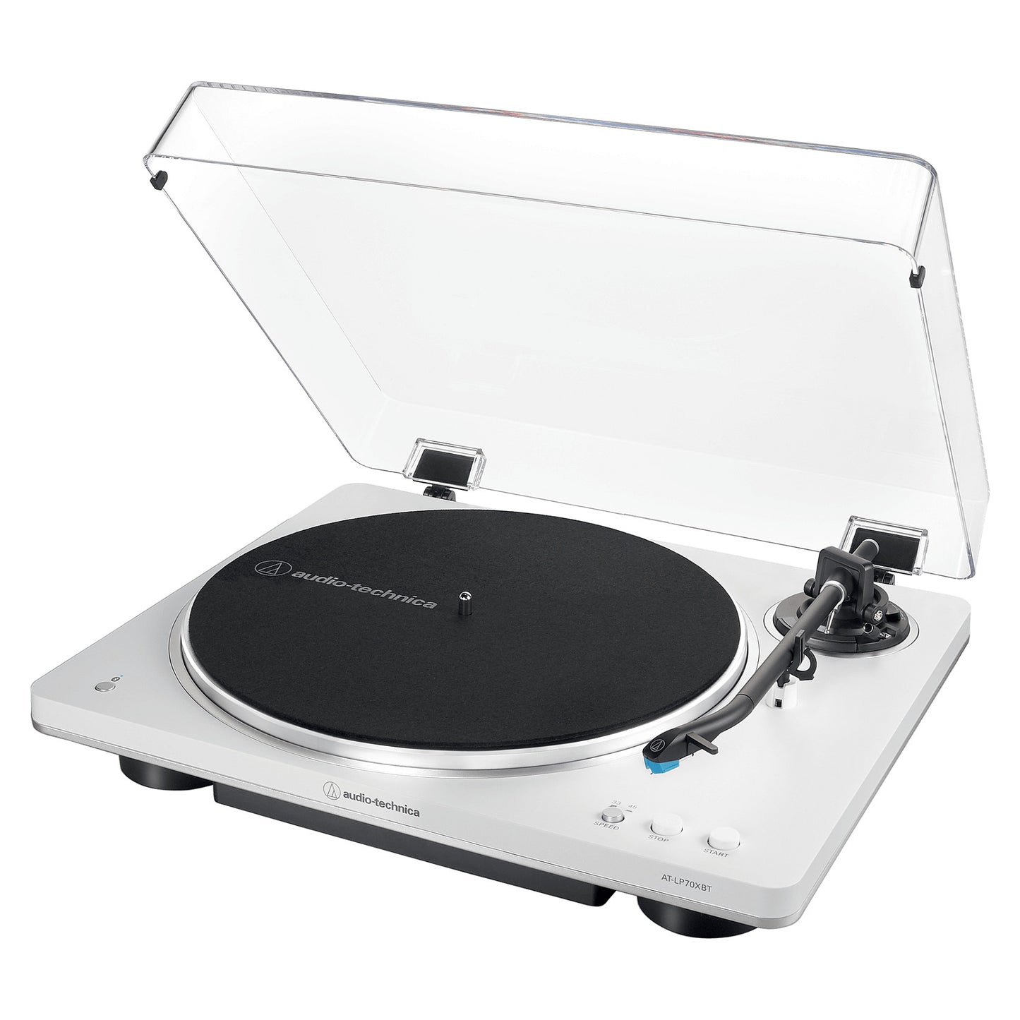 Audio Technica AT-LP70XBTWS (wei/silber, Integrierter Phono-Vorverstrker, Bluetooth, Vollautomat, Riemenantrieb)