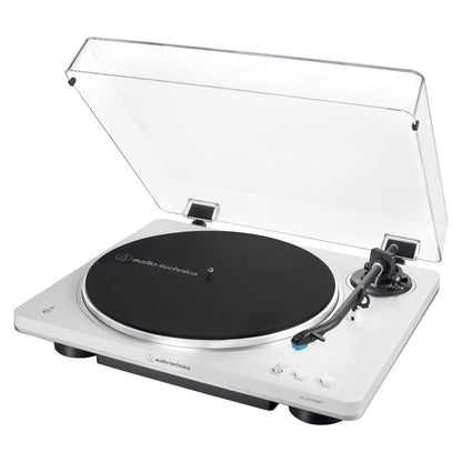 Audio Technica AT-LP70XBTWS (wei/silber, Integrierter Phono-Vorverstrker, Bluetooth, Vollautomat, Riemenantrieb)