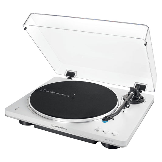 Audio Technica AT-LP70XBTWS (wei/silber, Integrierter Phono-Vorverstrker, Bluetooth, Vollautomat, Riemenantrieb)