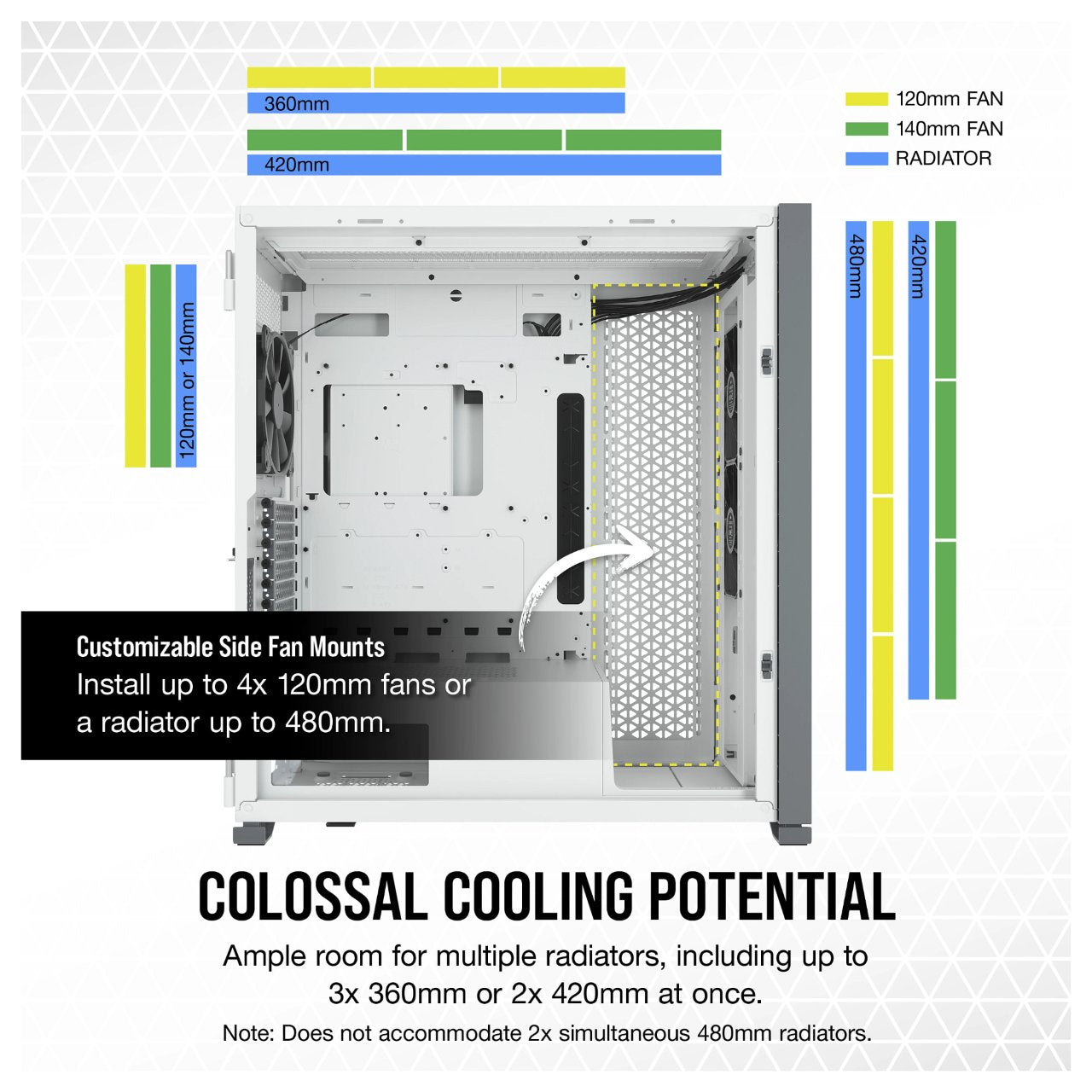 Corsair 7000D Airflow White Full Tower Gaming Gehäuse mit Glas Seitenfenster