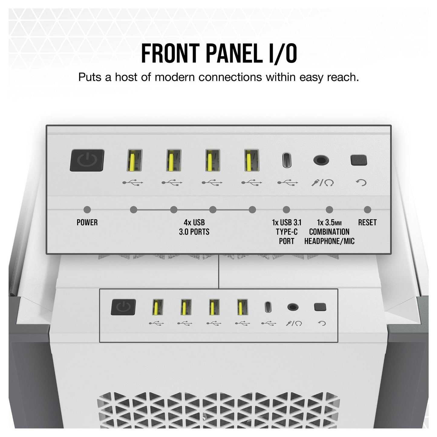 Corsair 7000D Airflow White Full Tower Gaming Gehäuse mit Glas Seitenfenster