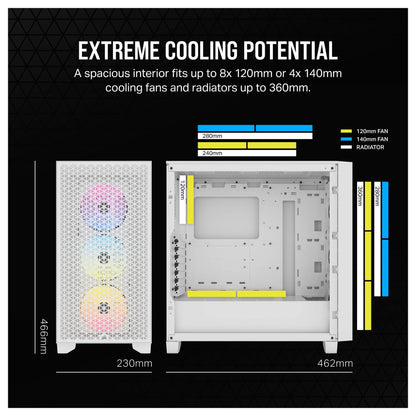 Corsair 3000D RGB Airflow weiß Midi Tower ATX Gaming Gehäuse