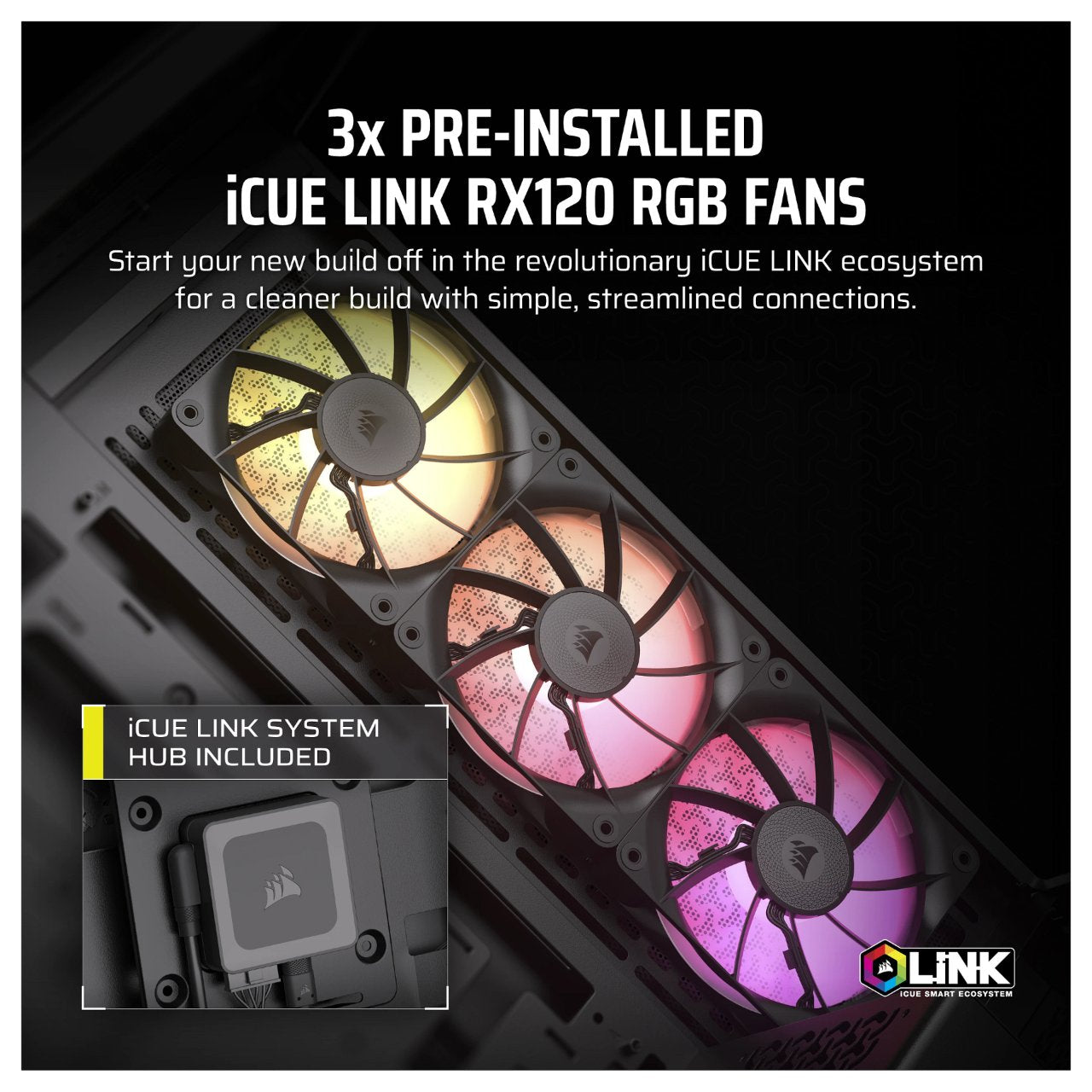 Corsair 3500X LINK RGB schwarz Midi Tower ATX Gaming Gehäuse